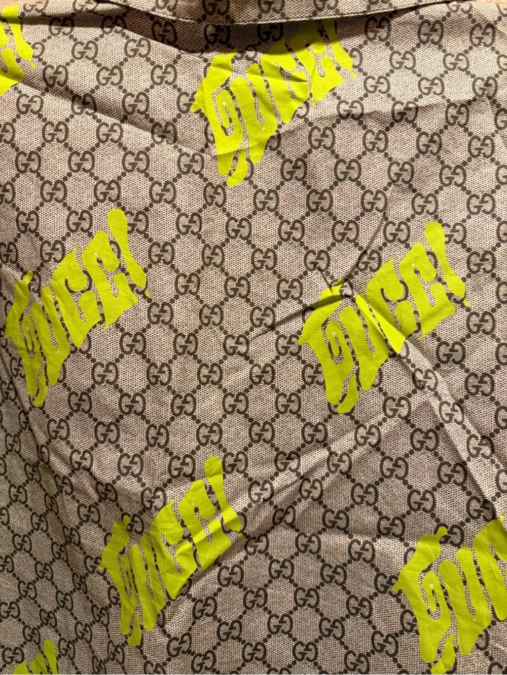 New Authentic Gucci GG Logo Button Up Shirt Brown Size IT 54 / US L